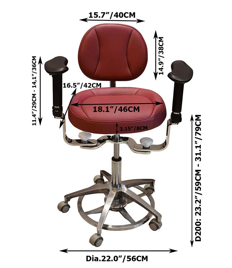 Dental surgical chair dimension