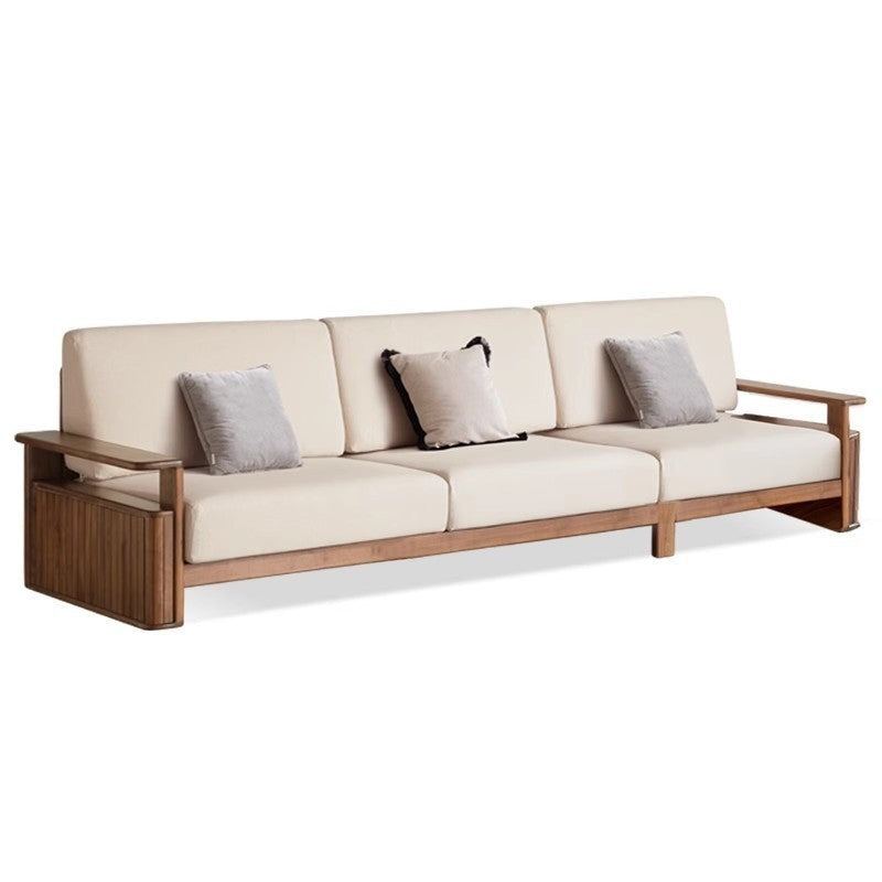 Black walnut solid wood sofa light luxury