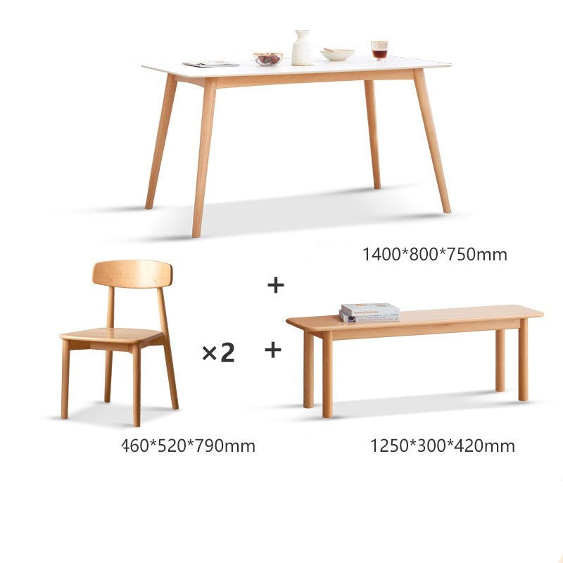 Beech solid wood Rock Plate Dining Table 