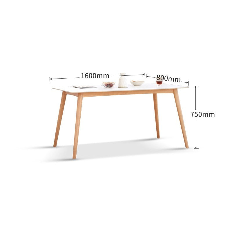 Beech solid wood Rock Plate Dining Table 