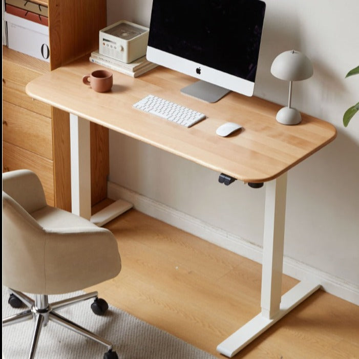 Beech solid wood  smart electric lifting standing desk 