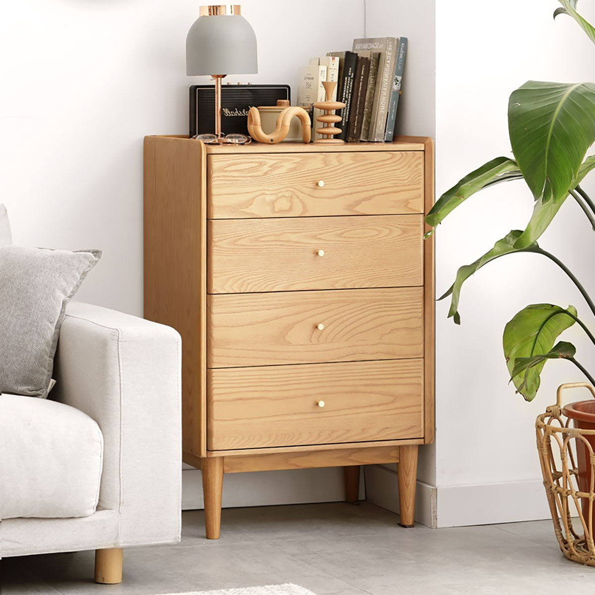 Ash Solid Wooden chest of drawers Cabinet