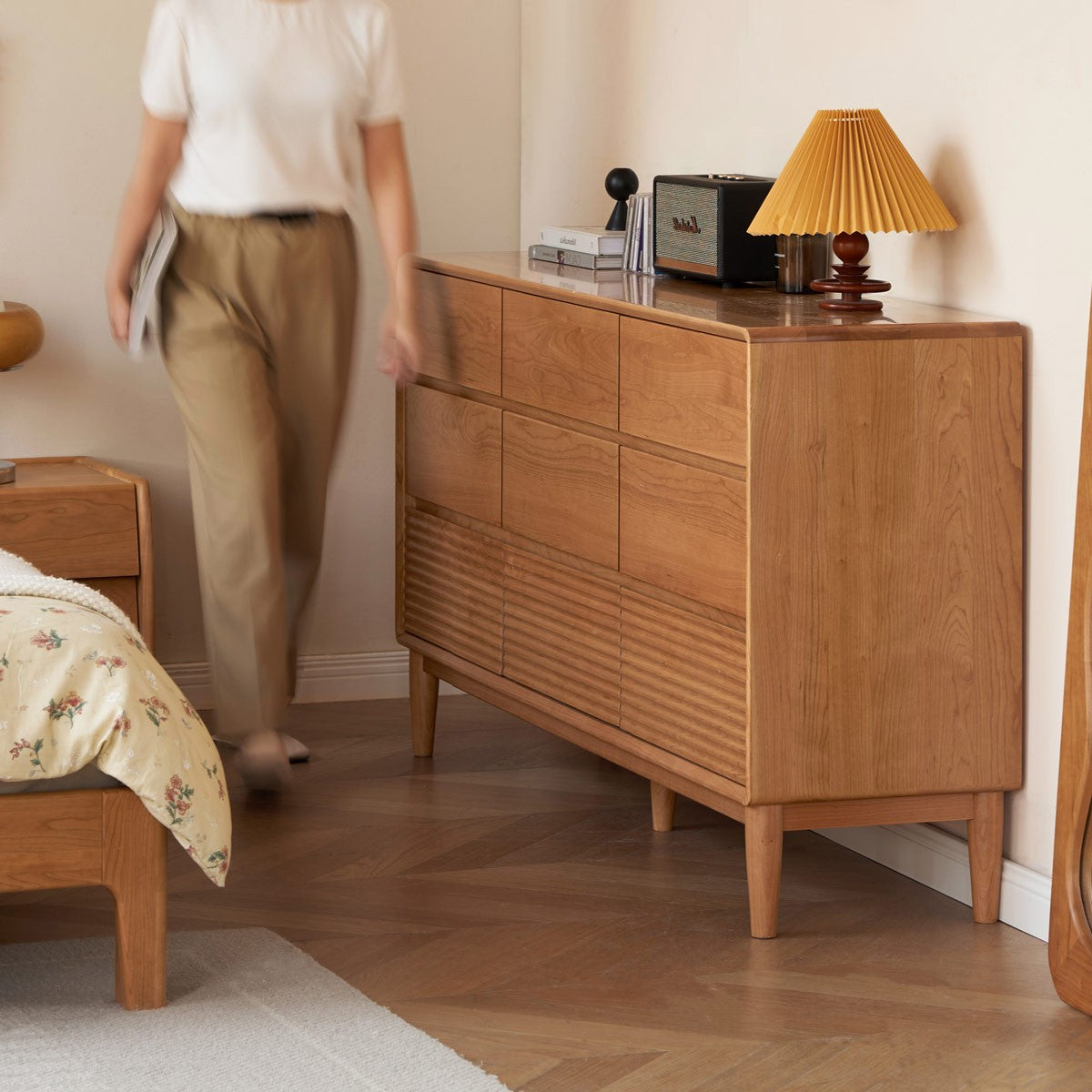 Cherry Wood Chest of Drawers, Nine Drawer Cabinet 