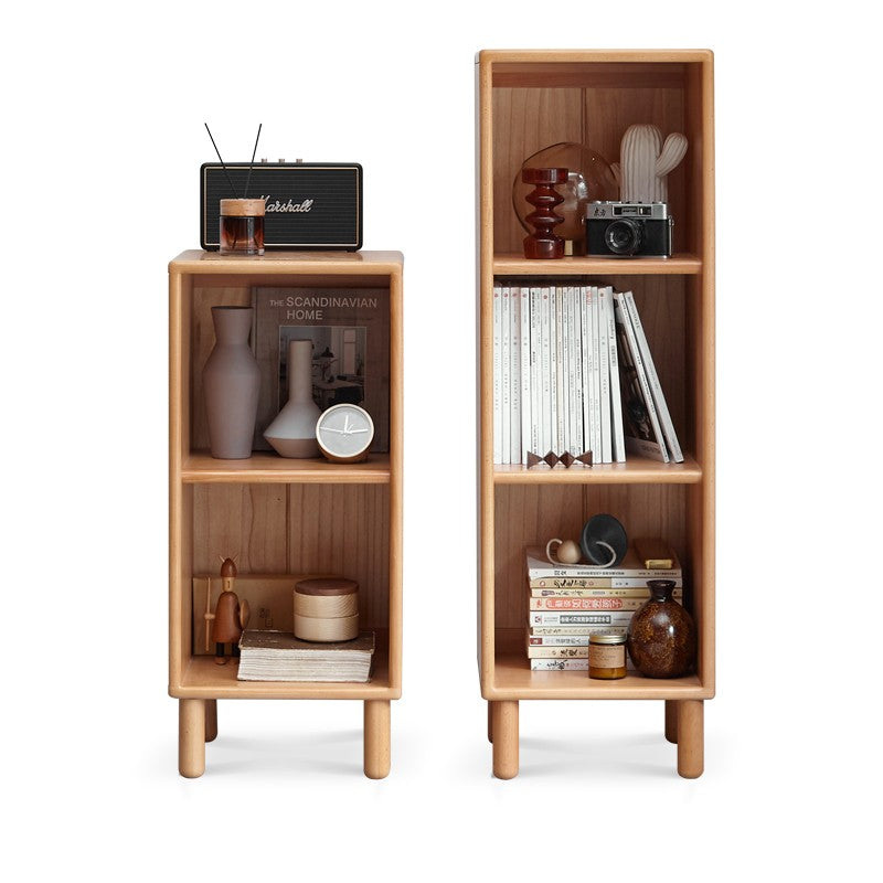 Beech solid wood Small bookshelf side cabinet-