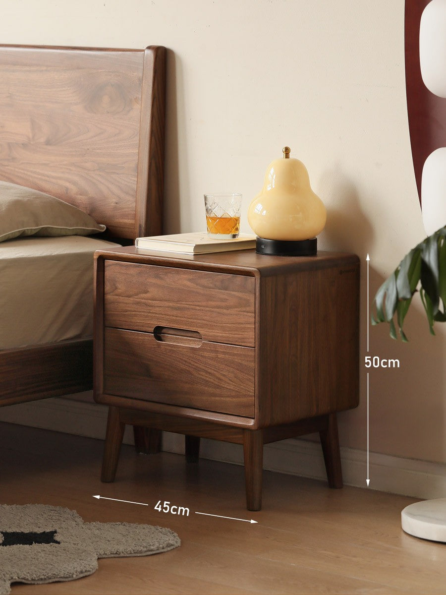 Black Walnut Solid Wood nightstand Storage