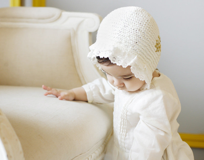 Dolly Eyelet & Knit Bonnet