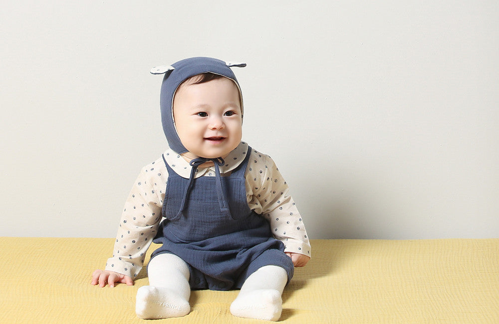 Dotty Navy Gauze Overall