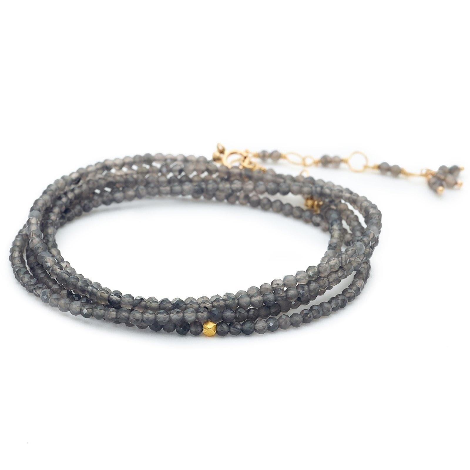 ANNE SPORTUN Slate Moonstone Beaded Wrap Bracelet