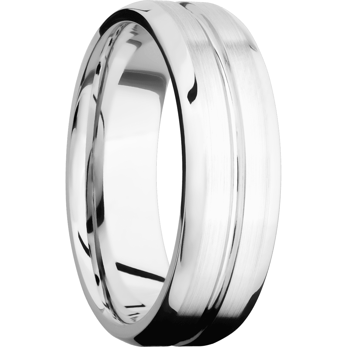 LASHBROOK 14K White Gold with Polish , Satin Finish Band