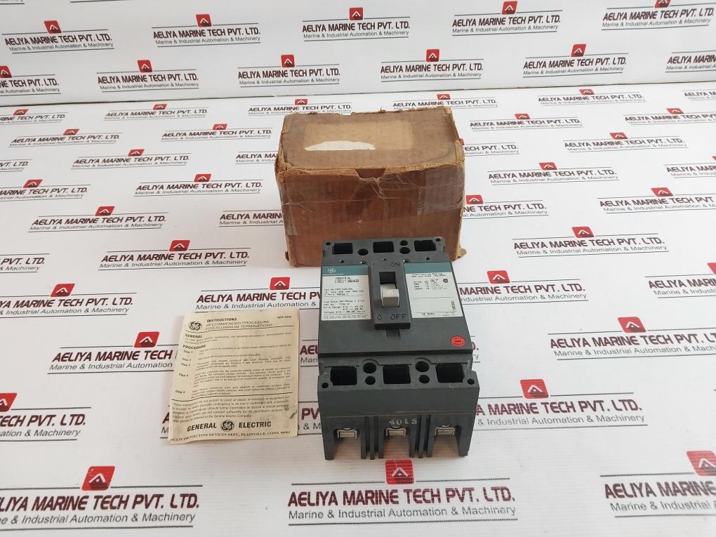 General Electric Ted134015Wl 3Pole Circuit Breaker 15 Amp, 480 Vac 250 Vdc