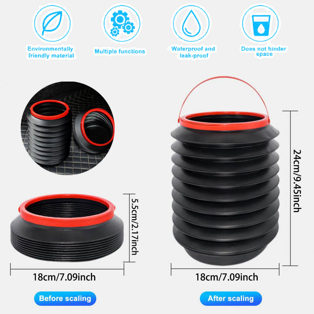 collapsible trash bin for car size