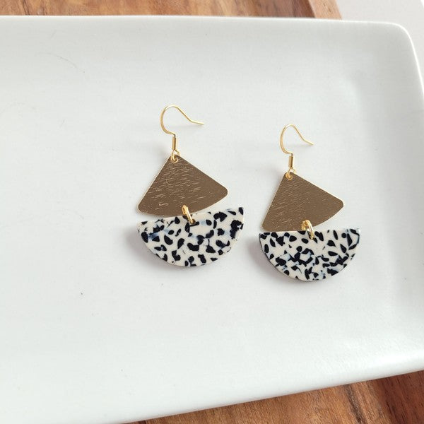 Ava Black Dot Statement Earrings