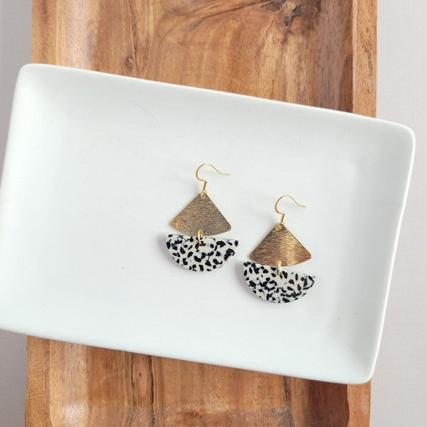 Ava Black Dot Statement Earrings