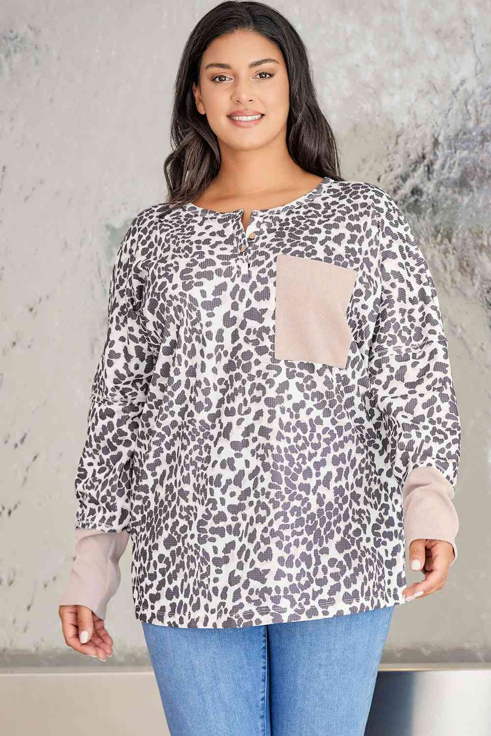Plus Size Leopard Sweatshirt
