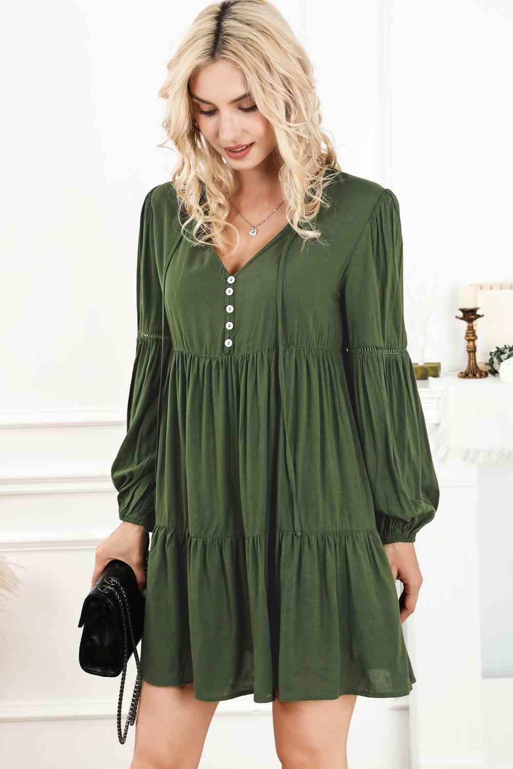 In The Green Tiered Dress