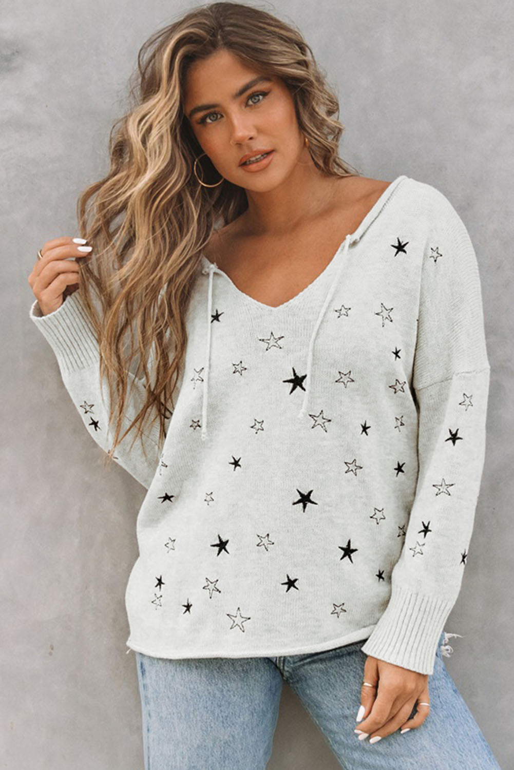Star V-Neck Sweater