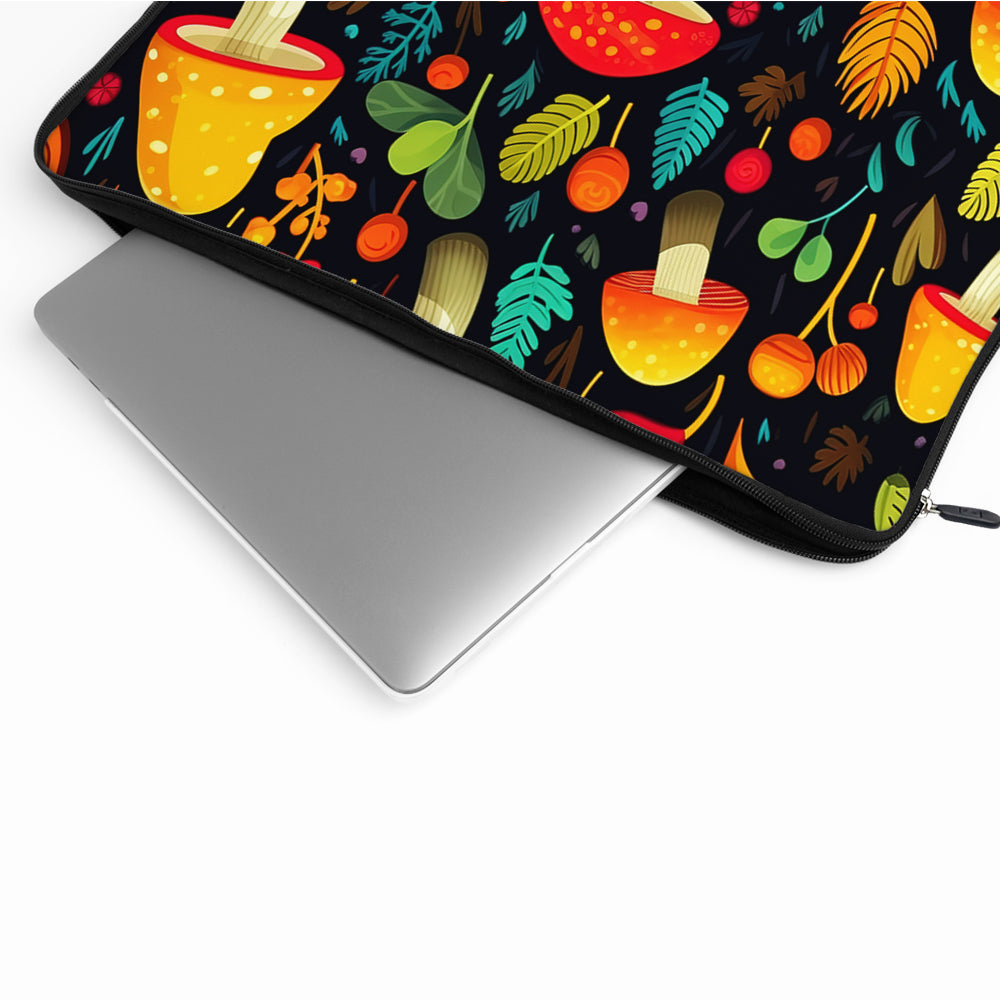 Autumn Mushrooms Texture Laptop Sleeve Protective Cover