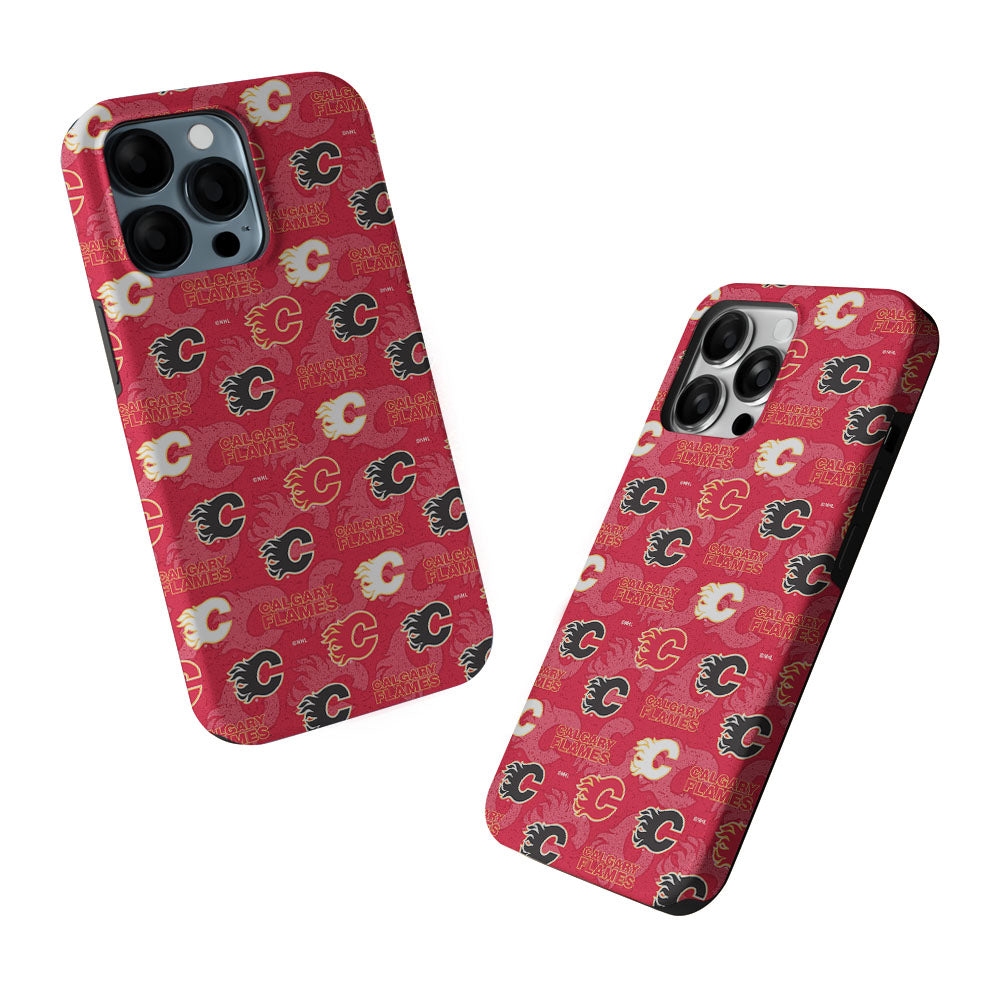 Calgary Flames Pattern 2 in 1 Tough Phone Case