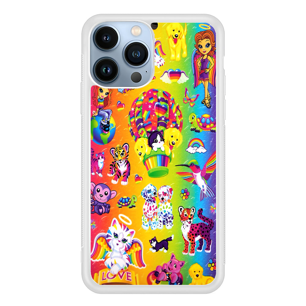 Cute Animal Cartoon Rainbow Pattern 2D Rubber Phone Case