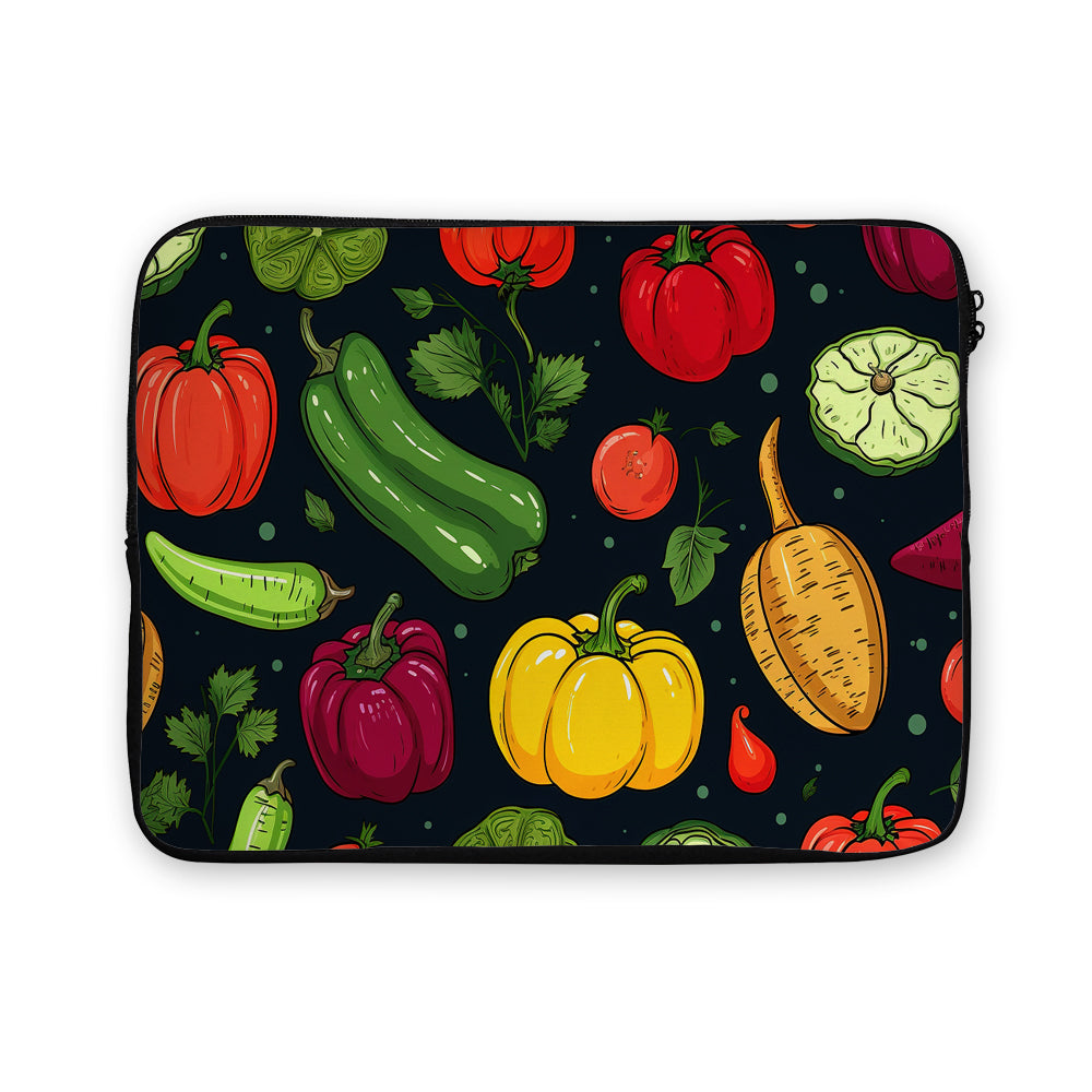 Doodle Vegetables Collection Laptop Sleeve Protective Cover