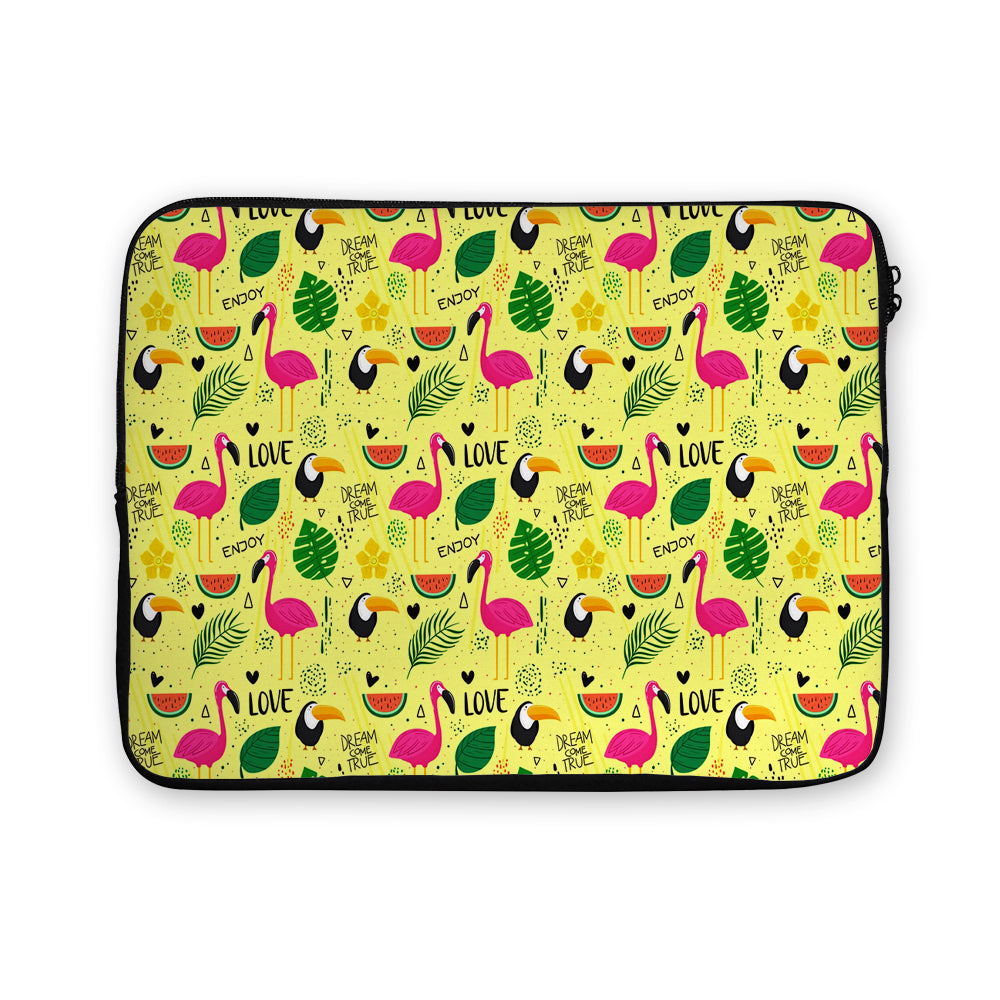 Flamingo Summer Tropical Laptop Sleeve Protective Cover