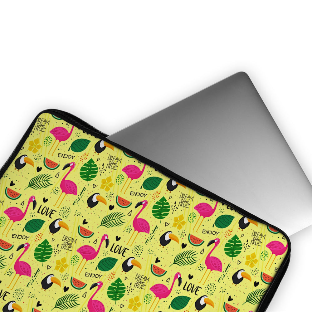 Flamingo Summer Tropical Laptop Sleeve Protective Cover