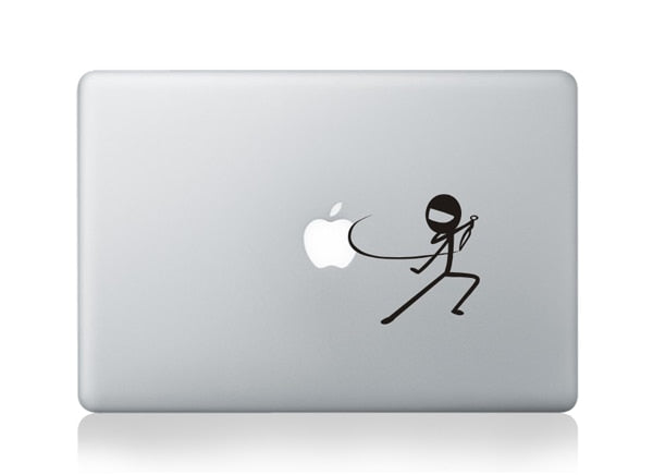 Ninja Stick Man Sticker for Apple MacBook