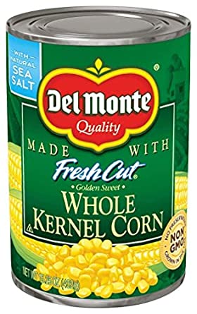 Del Monte Canned Fresh Cut Golden Sweet Whole Kernel Corn, 15.25-Ounce Cans (Pack of 12) - SET OF 2