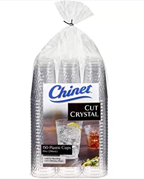 Chinet Cut Crystal 10 Oz Plastic Cups (150Count),
