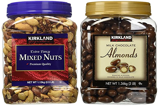 Kirkland Signature Mixed Nuts and Milk Chocolate Roasted Almonds Bundle