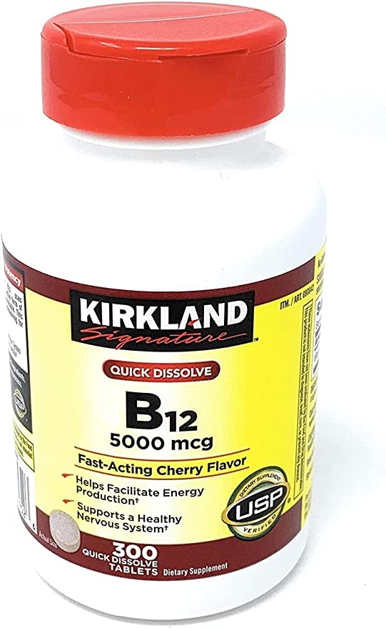 Kirkland B12 5000 mcg,300 Quick Dissolve Tablets