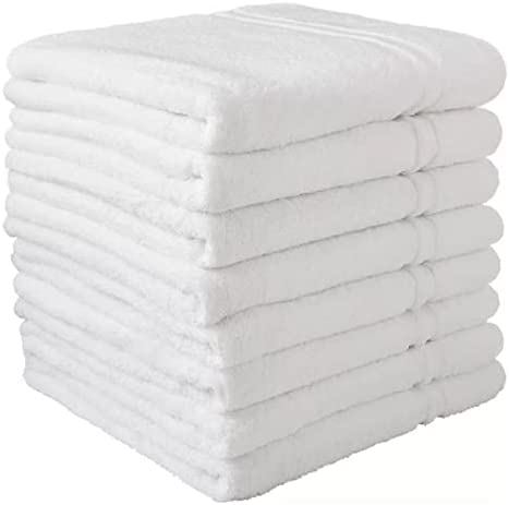Member Mark Commercial Hospitality Towels Good for Hotels, spas and Residential use (White, Bath Towels (8 CT)), 24inch x 50inch