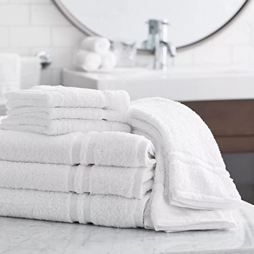 Member Mark Commercial Hospitality Towels Good for Hotels, spas and Residential use (White, Hand Towels (12 CT)), 16inch x 27 inch