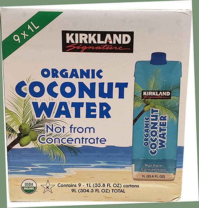 Kirkland Signature Organic Coconut Water 9/33.8 Fl Oz Net wt 304.3 FL Oz