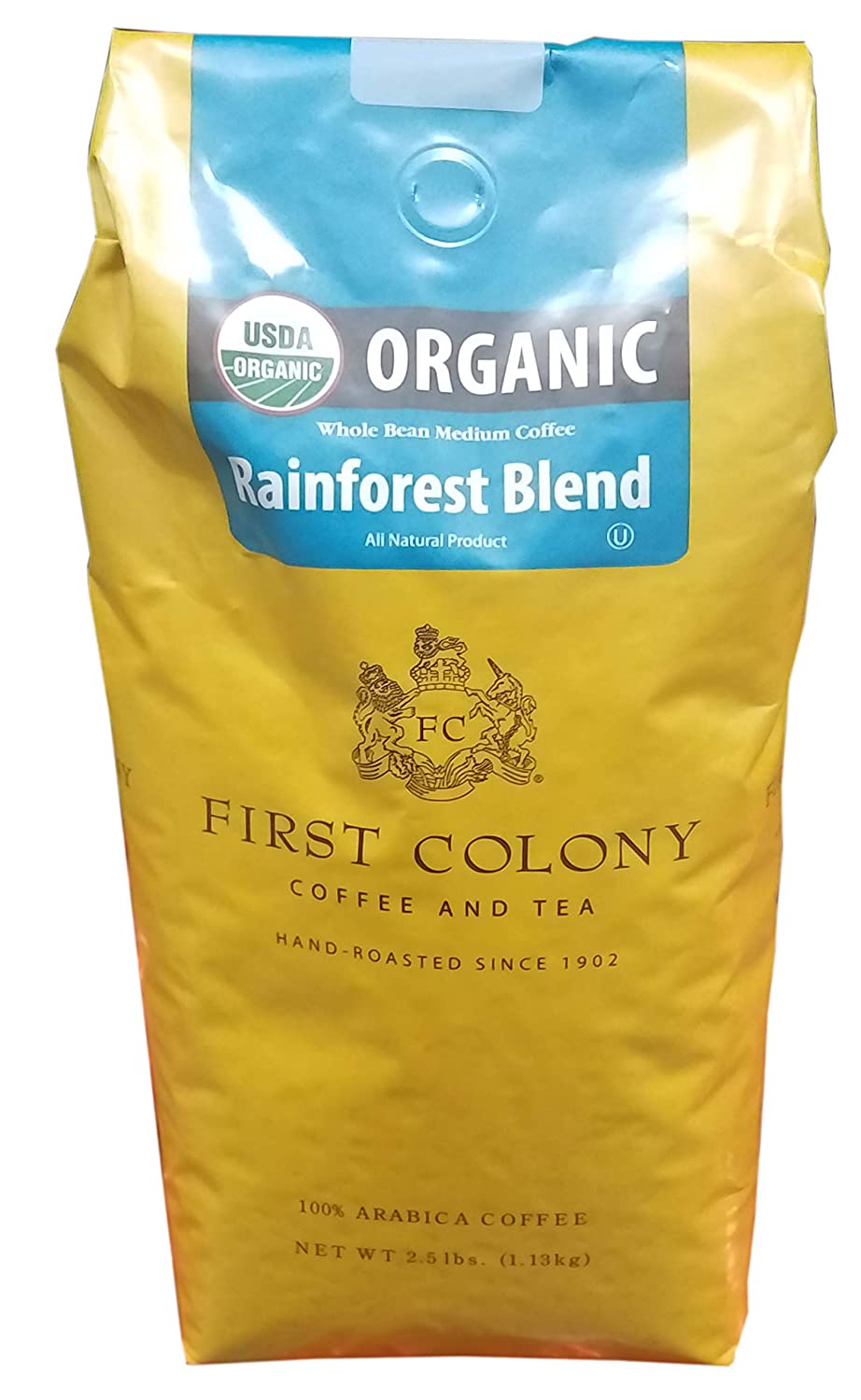First Colony Organic Whole Bean Coffee, 40 Ounce