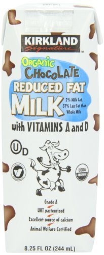 Signature Organic Chocolate Reduced Fat Milk 18 8.25oz. cartons by Kirkland Signature
