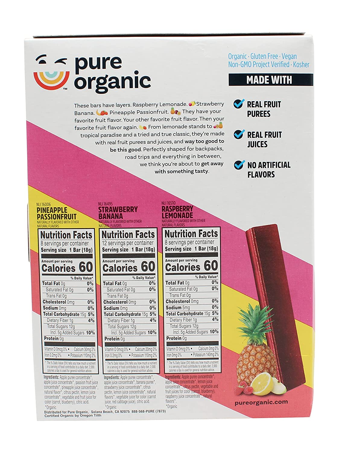Pure Organic Layered Fruit Bars Variety Pack (28 count)