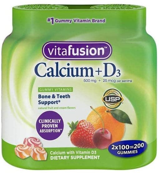 Vitafusion Calcium Supplement Gummy Vitamins, 200ct (2 PACK)