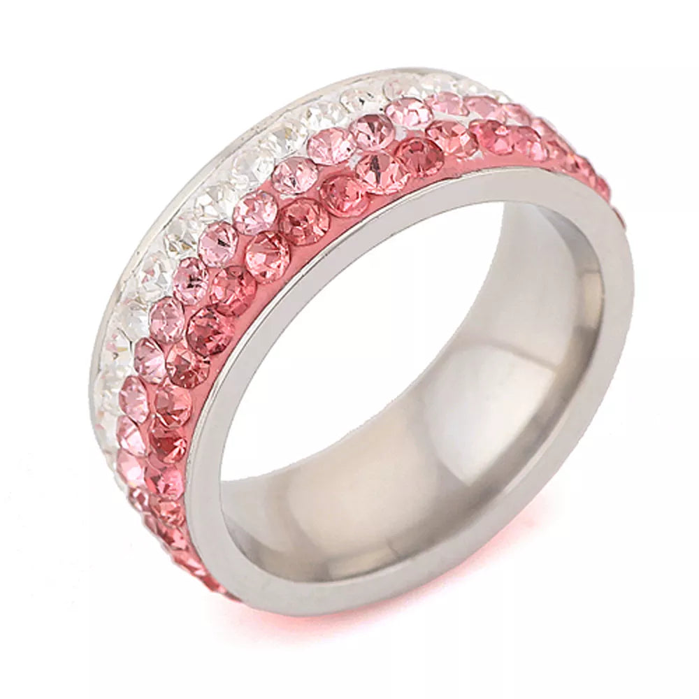 Christmas gift  Czech crystal rings for women and girl High Quality stainless steel ring accessories jewelry Wholesale