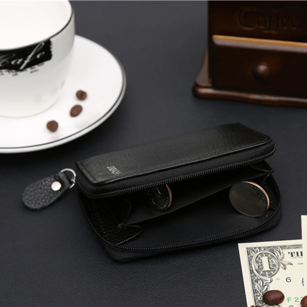 Zipper Women Men Genuine Leather Wallet Female Male Coin Purse Small Mini Walet For Cuzdan Vallet Money Bag Kashelek Portomonee