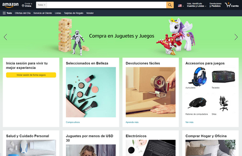 Página principal de Amazon