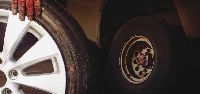 Verschiedene Arten von Rädern