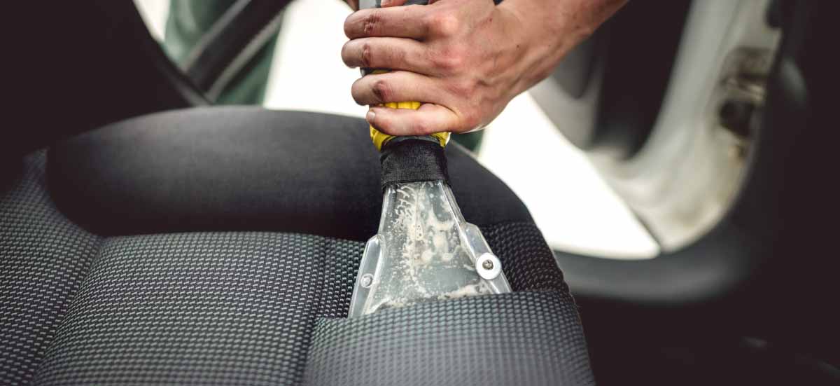 prepare for sanding the leather seats of car
