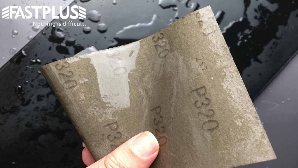 Fastplus wet sandpaper for rubber parts of a car