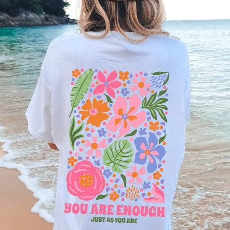 Flower Market Shirt, You Are Enough T-shirt, Graphic Tee, Flower Tee, Aesthetic Shirt