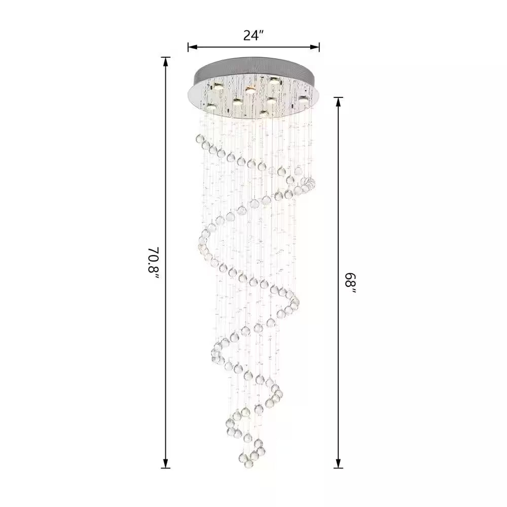 Albany 8 -Light Chrome Statement Tiered Chandelier with Crystal Accents