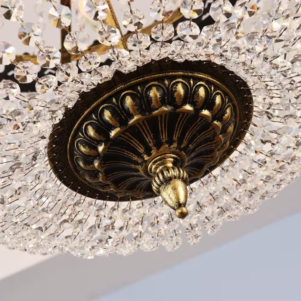 Cheyenne 5-Light Untique Bronze Unique/Statement Empire Chandelier with Crystal Accents