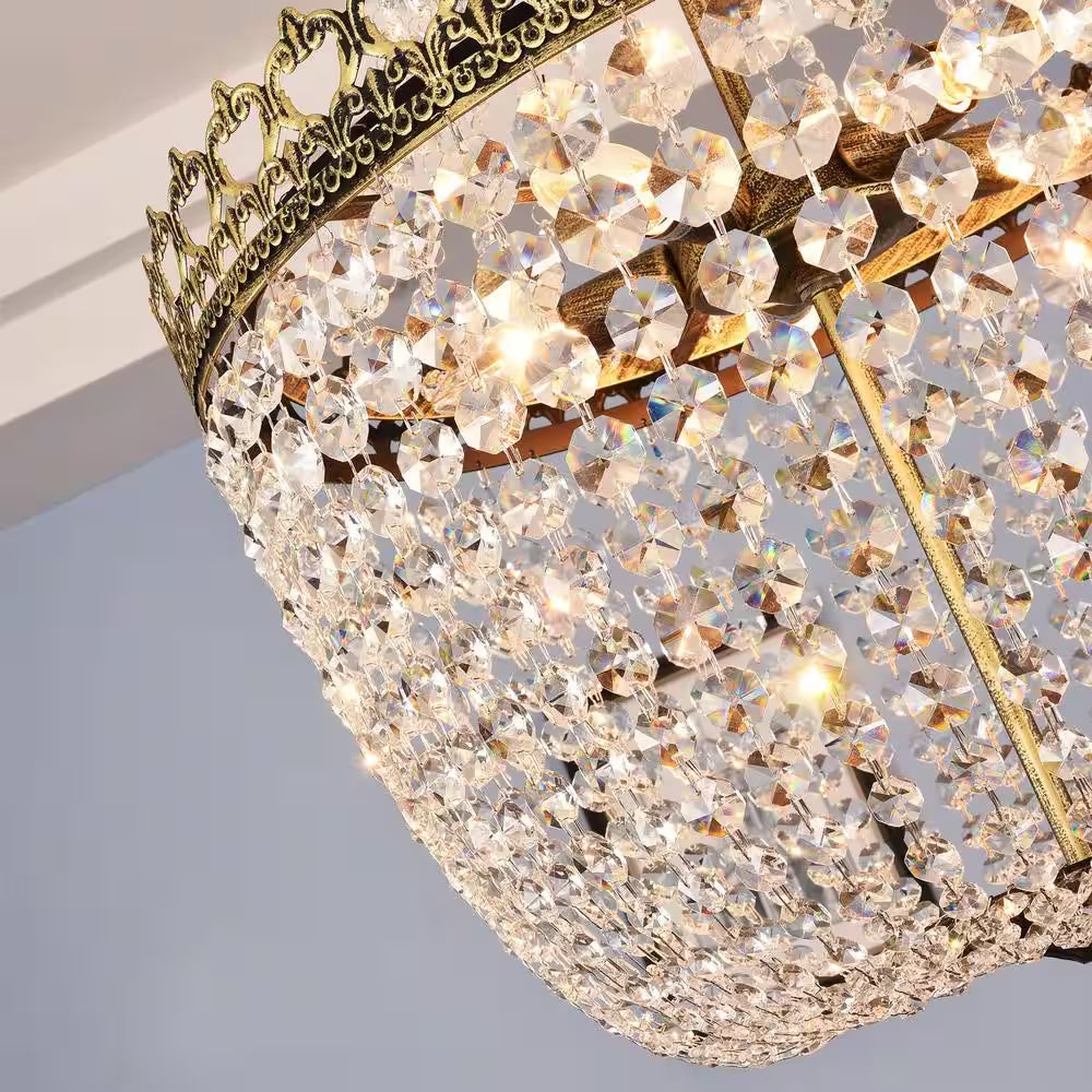 Cheyenne 5-Light Untique Bronze Unique/Statement Empire Chandelier with Crystal Accents