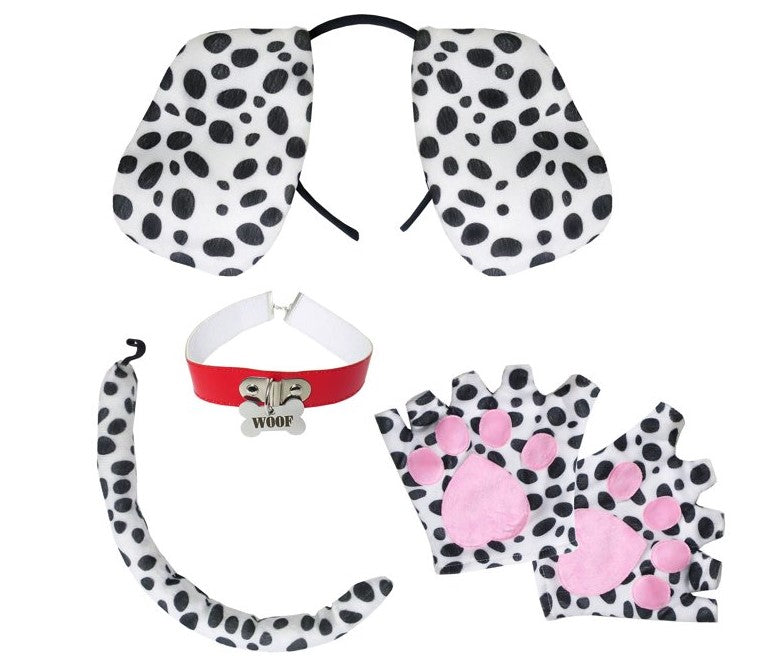 Dalmatian Set - 5 Pieces - White/Black - Costume Accessories - Adult Teen