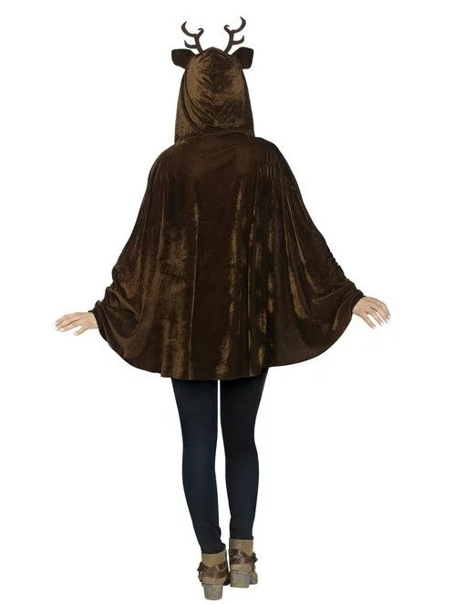 Reindeer Poncho - Brown - Christmas - Costume Accessory - Adult One Size